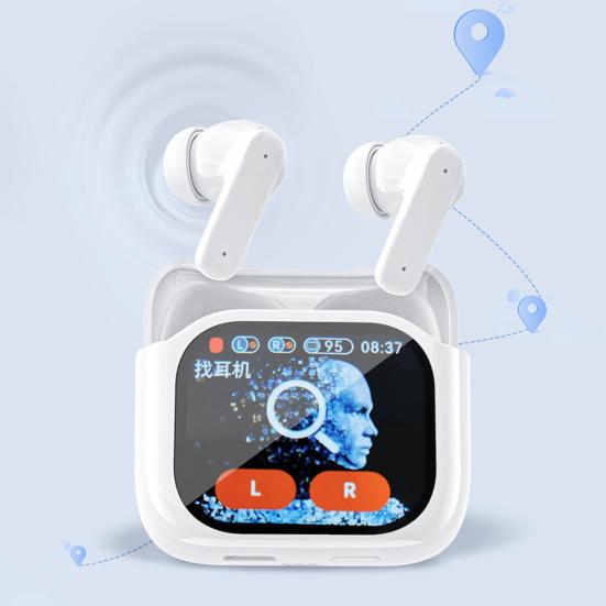 1 Pair Wireless Earphone with Smart Touch Screen Case Noise Canceling HiFi Sound Bluetooth-compatible 5.4