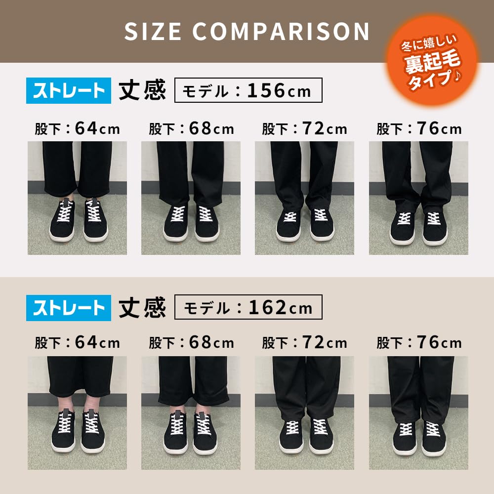 Beisia Rovné Hatalak Délka Pas Černé Dámské Kalhoty s Fleecovou Podšívkou, 72cm, 70cm,