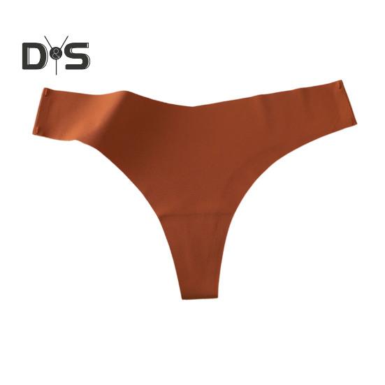 Women Underwear Low-Waisted Ice Silk Seamless Cool Feeling Cotton Crotch Underpants Solid Color Daily Briefs for Home Sleep