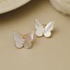 Butterfly Stud Earrings for Women 925 Silver Color Needle Earring Simple Temperament Stud Earring Elegant Sweet Jewelry Gift