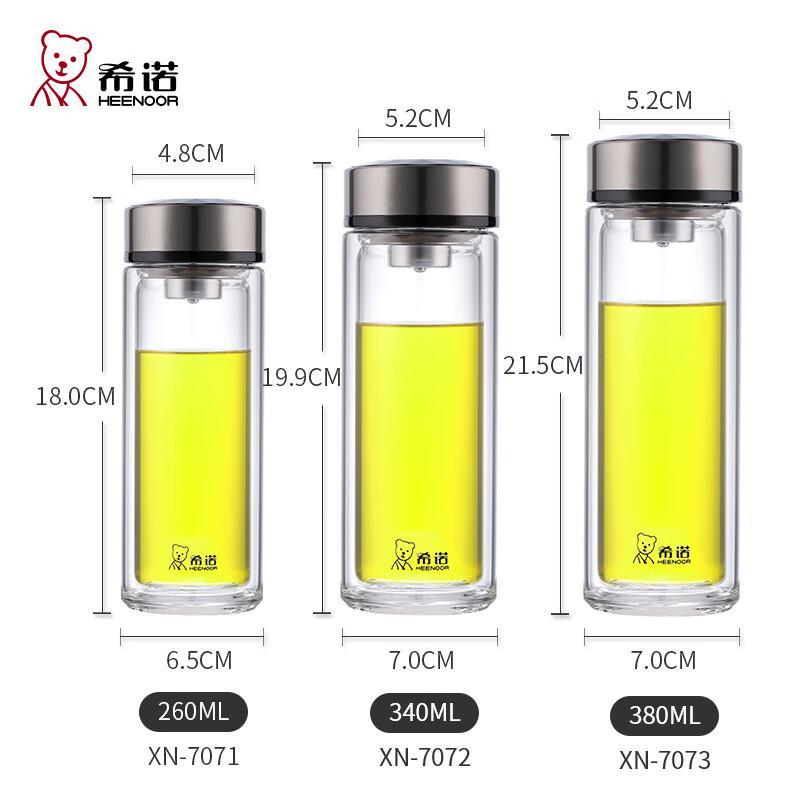 ZhiShi Double-Layer Borosilicate Glass Mug with Lid