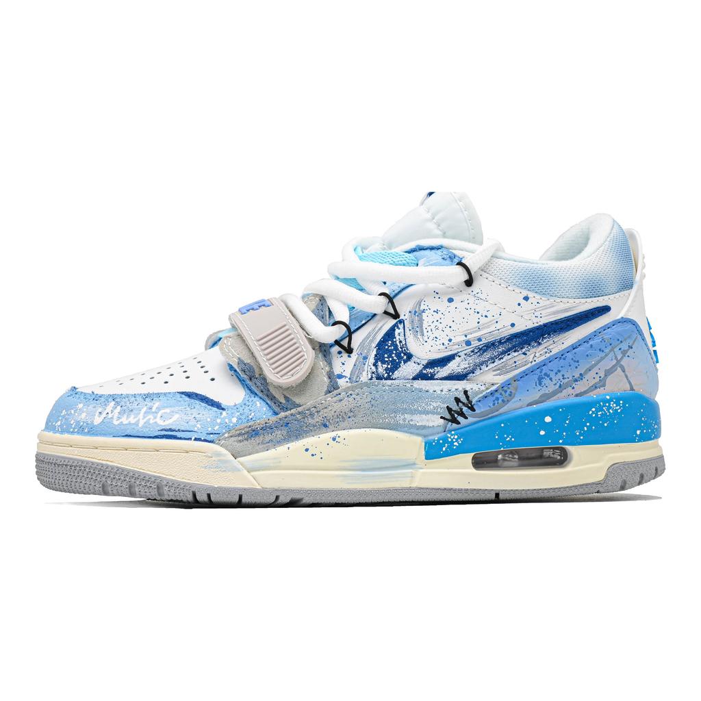 Jordan Legacy 312 Sea Tide Navigation Synthetic Leather Cushioning, Wear Resistant Low top Vintage Basketball Shoes CD7069-141(Team947-)