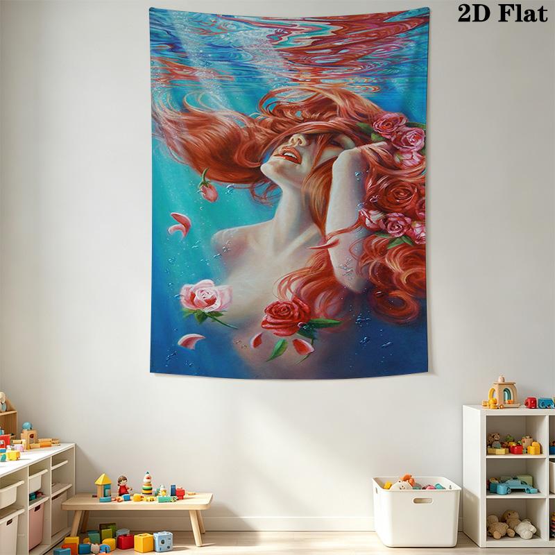 Underwater Serenity Dreamy Portrait Tapestry Fashion Print Wallmounted Christmas Gift Background Cloth Atmospheric Background Cloth