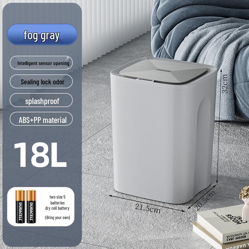 2026 Smart 18L Induction Trash Can with Lid & High Appearance for Living Room