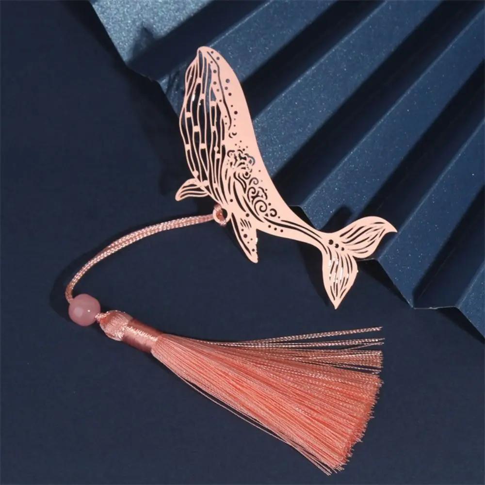 Metal Bookmark Chinese Style Vintage Creative Leaf Vein Hollow Maple Leaf Fringed Apricot Leaf Bookmark Gifts