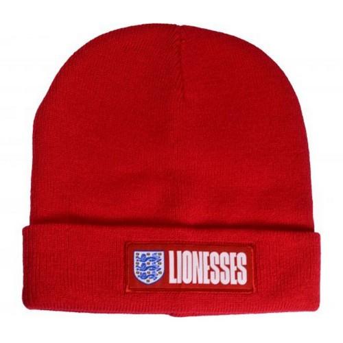 England Lionesses Unisex Erwachsene Gestrickte Mütze mit Umschlag
