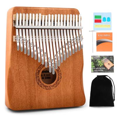 Kalimba Başparmak Piyanosu, Taşınabilir 17/21 Tuşlu Mbira Parmak Piyanosu Akort Çekici Çalışma Talimatı ile, Müzik Aletleri Doğum Günü Hediyesi