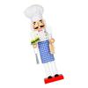 Handcrafted Wooden Christmas Nutcrackers Chefs Statue With Blue Plaids Apron Vintage Holiday Tabletop Display Ornament