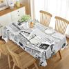 Vintage Newspaper Tablecloth,Old Historic Journal French Paper Lettering Art Design, Dining Room Kitchen Rectangular Table Cover