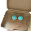Elegant Peacock Blue Gemstone Earrings: Unique Natural Stone Round Studs for Women