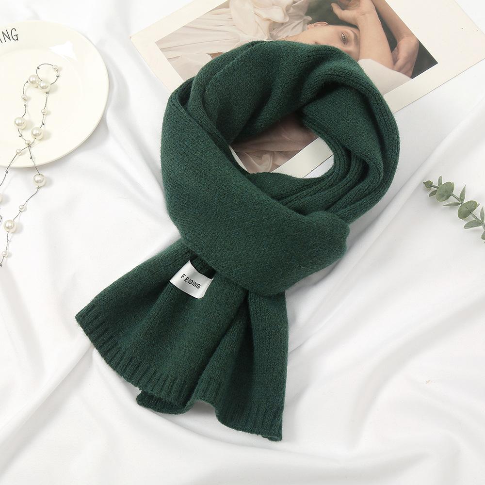 New Korean Style Knitted Scarf For Women Men Girls Students Autumn Winter Solid Thickened Scarves Soft Shawl Female Wrap Shawls