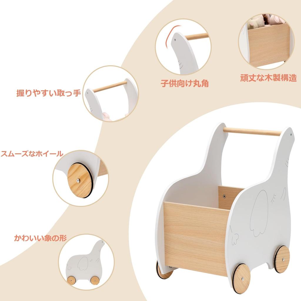 GYMAX Kids' Walker, Push Cart, Toy Storage, Walker, Educational Toy, Helps Children Stand Up and Walk, Pretend Play, Baby Shower Gift, Birthday Gift,