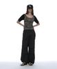 PARTIMENTO WOMEN Scoop Neck Bat Sleeve Top_Camouflage