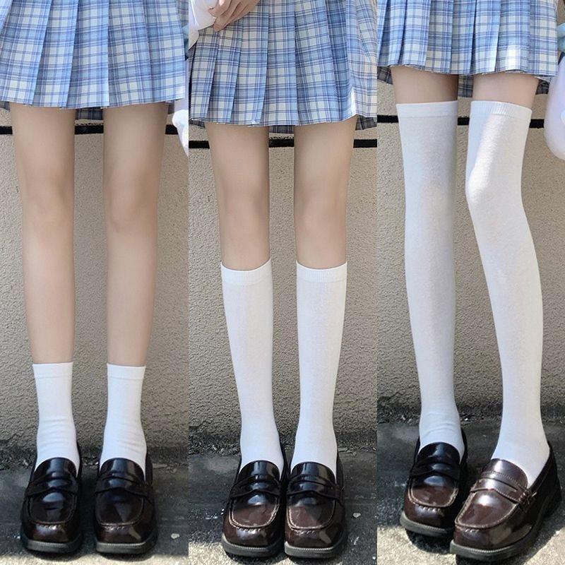 Jk Socks Women S Calf Socks Summer Thin White Japanese College Style Thin Velvet Thigh Student Stockings medium socks белый