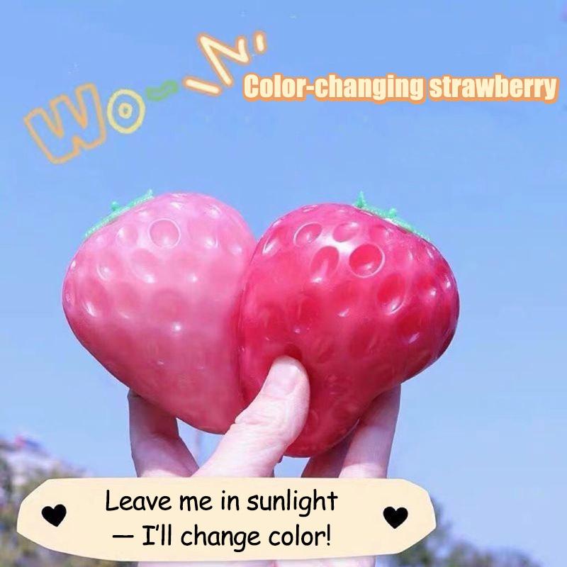 Strawberry Mango Squishy Color Changing Squishy Toys Stress Relief Fidget Toys ASMR Squeeze Fruit Party Gifts