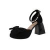 Fashion 2025 Women's Square Fashionable High Quality and Elegant Single Shoes Fashion Round Head Platform Hollow Heels