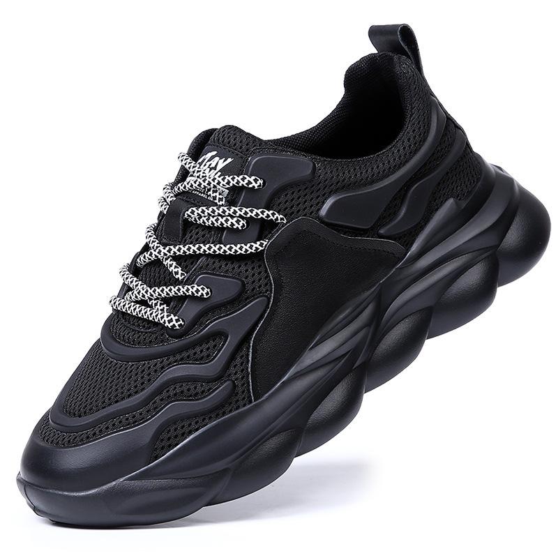 Herrenschuhe 2025 neue Frühling- und Sommer-Plateau-Dad-Schuhe vielseitige atmungsaktive Mesh-Sport- und Freizeitschuhe Herren kleine weiße Trendschuhe