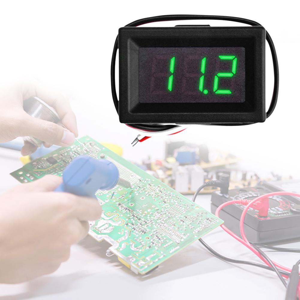 0.36 Inch Digital Voltmeter 3-Digit DC 0-100V Voltage Measurement Tool LCD Display Small Voltage Gauge Motor Vehicle Tools