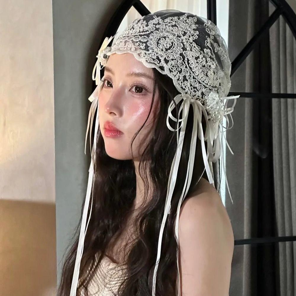Vintage Bridal Headband French Lace Bridal Headpiece Elegant Bridal Veil  Bridal Event