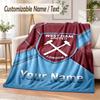 Benutzerdefinierter Text Flanelldecke West Ham United FC Aufdruck Warme Gemütliche Decke Zuhause Sofa Bettwäsche