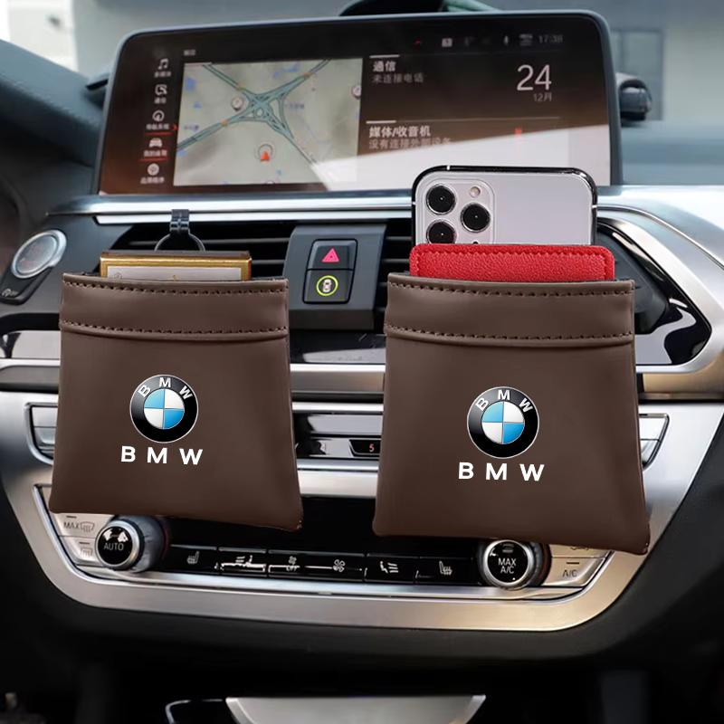 Car Vent Organizer Phone Pocket Glasses Card Key Storage Bag For BMW e46 e90 e60 f30 f10 e39 f20 e36 g20 g30 e87 e92 Accessories TU0