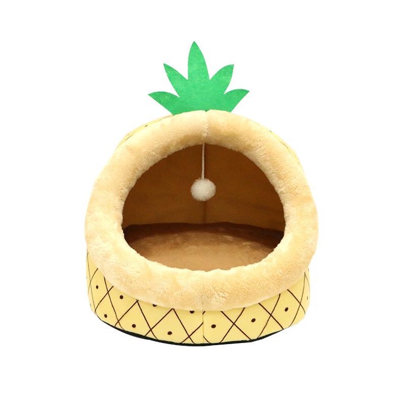 Cat Bed Dog House For Indoor Winter Warm Deep Sleep Comfort Pet Basket Cozy Little Mat With Ball Small Dog Kitten Accessories