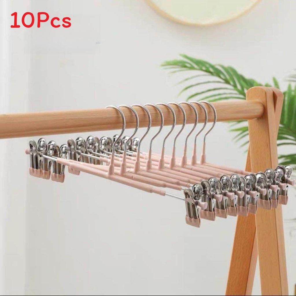 Standard Wardrobe Pants Hanger With Non Slip Stainless Steel Clips For Home Storage And Organization