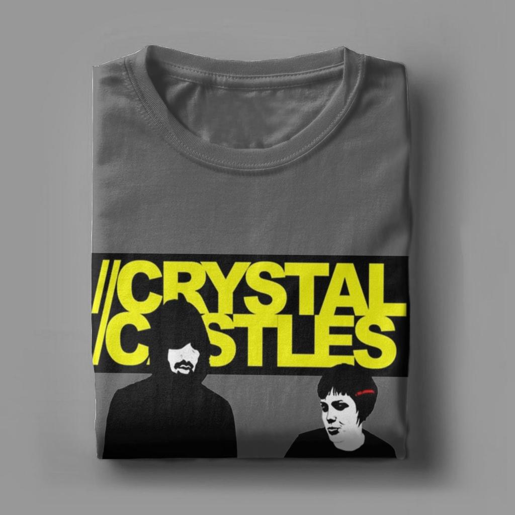 Koszulka Crystal Castles dla Mężczyzn Szalona Czysta Bawełna T-Shirty Okrągły Dekolt Krótki Rękaw Koszulka Pomysł na Prezent Ubrania