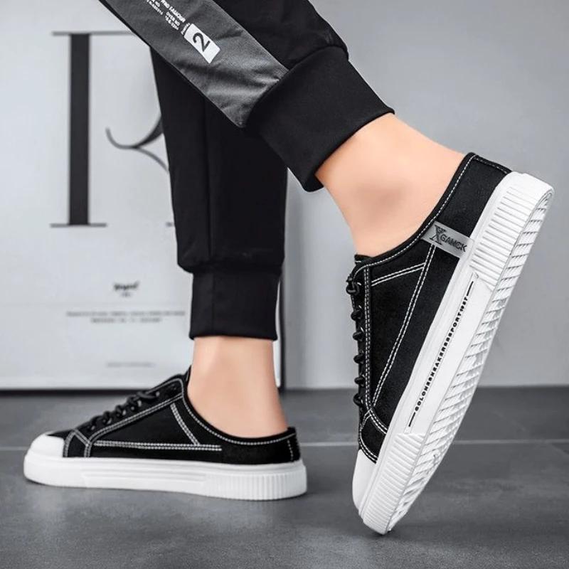 Fashion Canvas Slippers for Men Flat Outdoor Adult High Quality Fashion Sandals Man Designer Luxury 2025 Elegant Low Price Fun Y2k Shoes