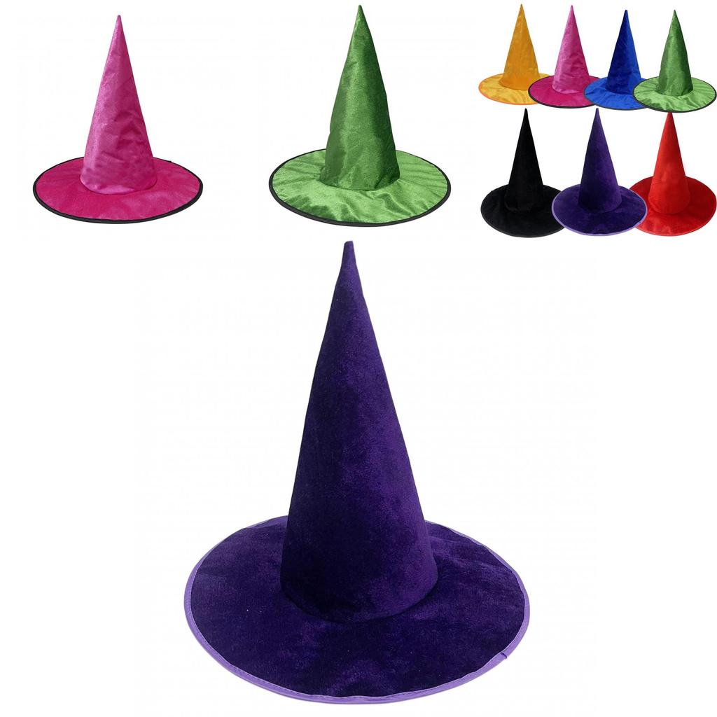 Cappello da Strega di Halloween Accessorio Costume Cosplay con Tessuto Peluche per Decorazioni di Festa