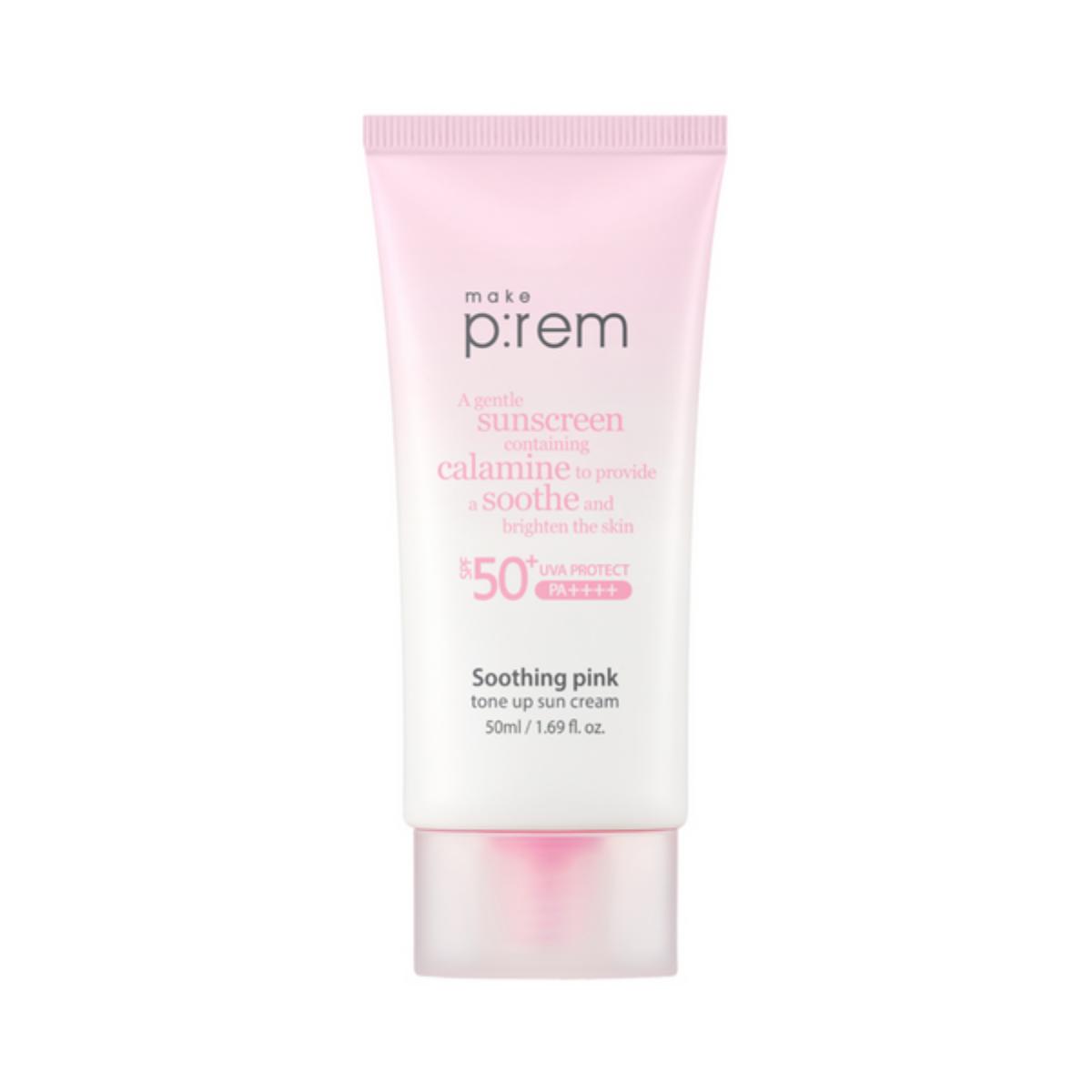 make p:rem UV Defense Me Calming Pink Tone Up Sunscreen SPF50+ PA++++ 50ml