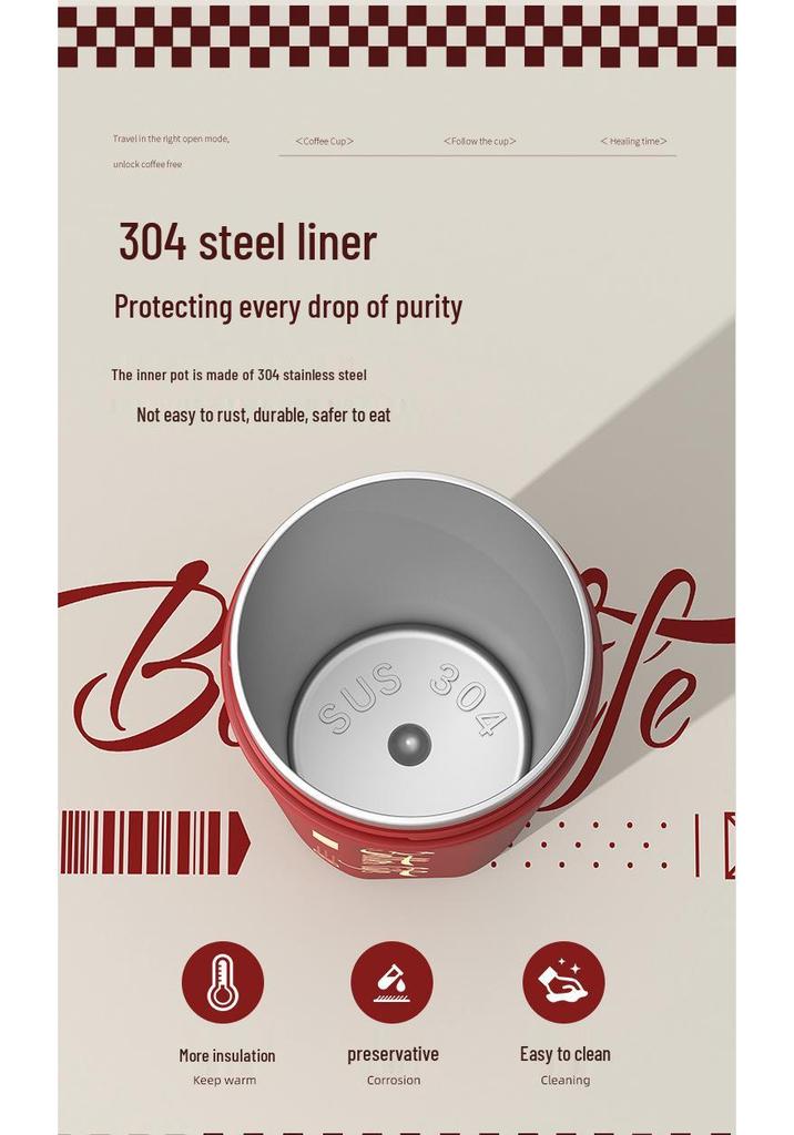 High-Value Portable Straw Cup with Lanyard, 304 Stainless Steel, Ideal for Cola and Coffee, Great Gift