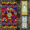 Retro European Church Painted Electro Static Frosted Stained Glass Window Film PVC Self-adhesive Home Foil Stickers