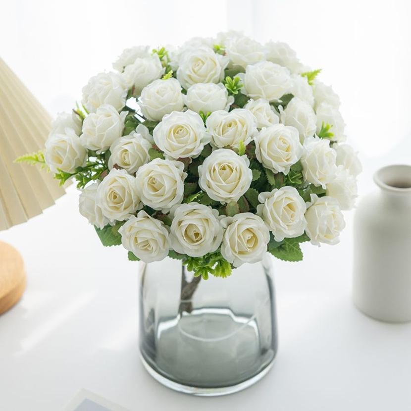 Artificial Flowers Silk Roses Diy Wedding Party Bridal Garden Roses Home Room Festival Decorative Gift Garland Photography Props