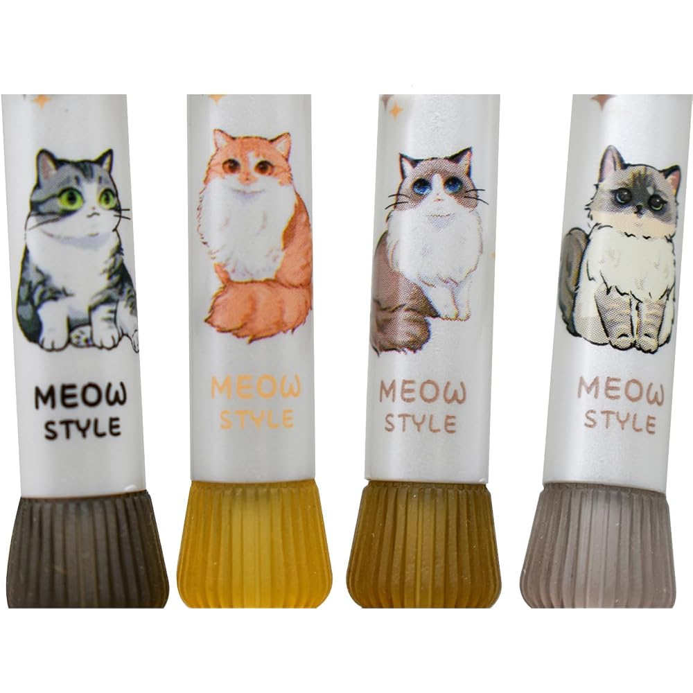 Maydahui Cute Cat Gel Ballpoint Pens 0.5mm Black Ink 12-Piece Set Animal Stationery