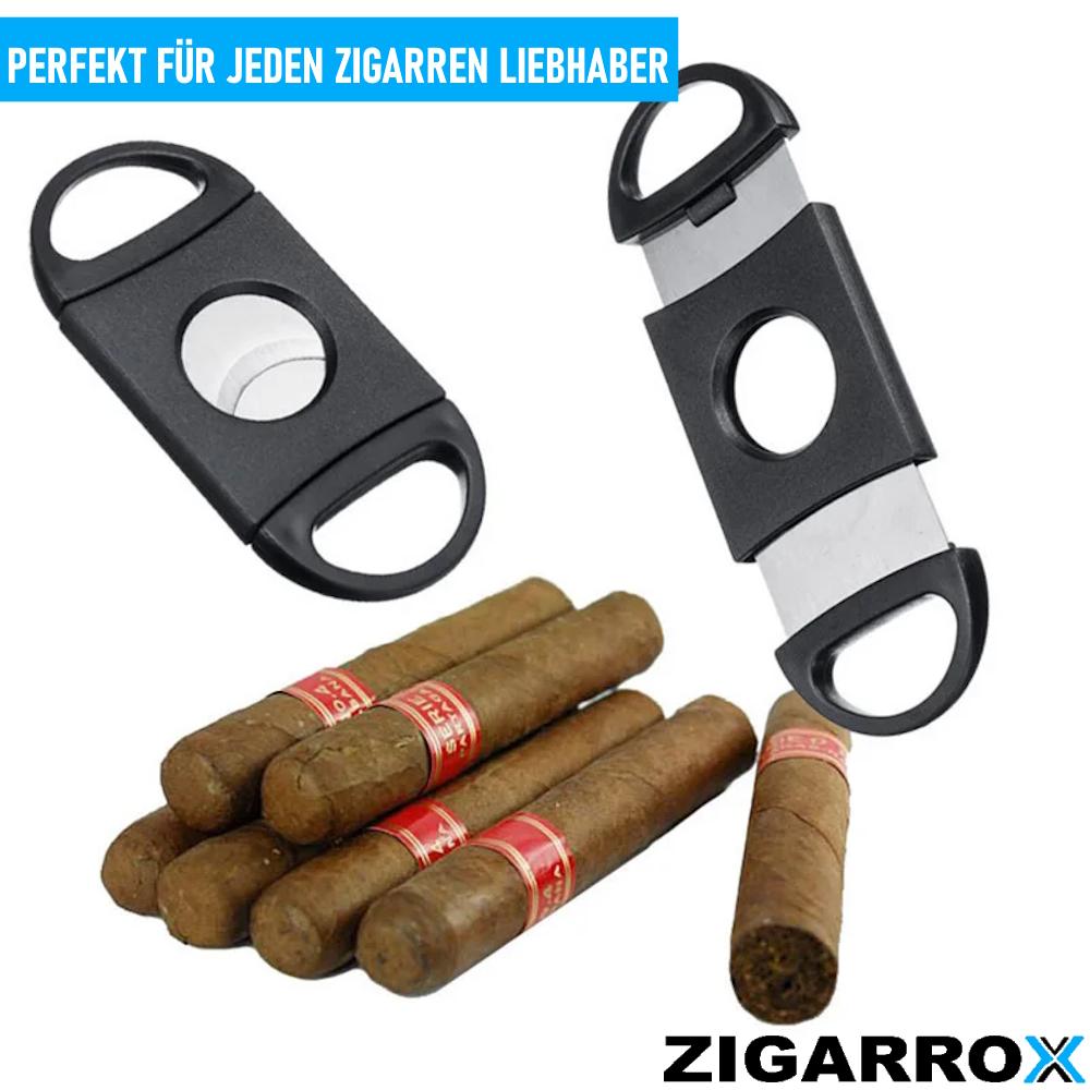 ZIGARROX Zigarrenschneider Zigarrenabschneider Cutter mit Edelstahl Doppelklinge