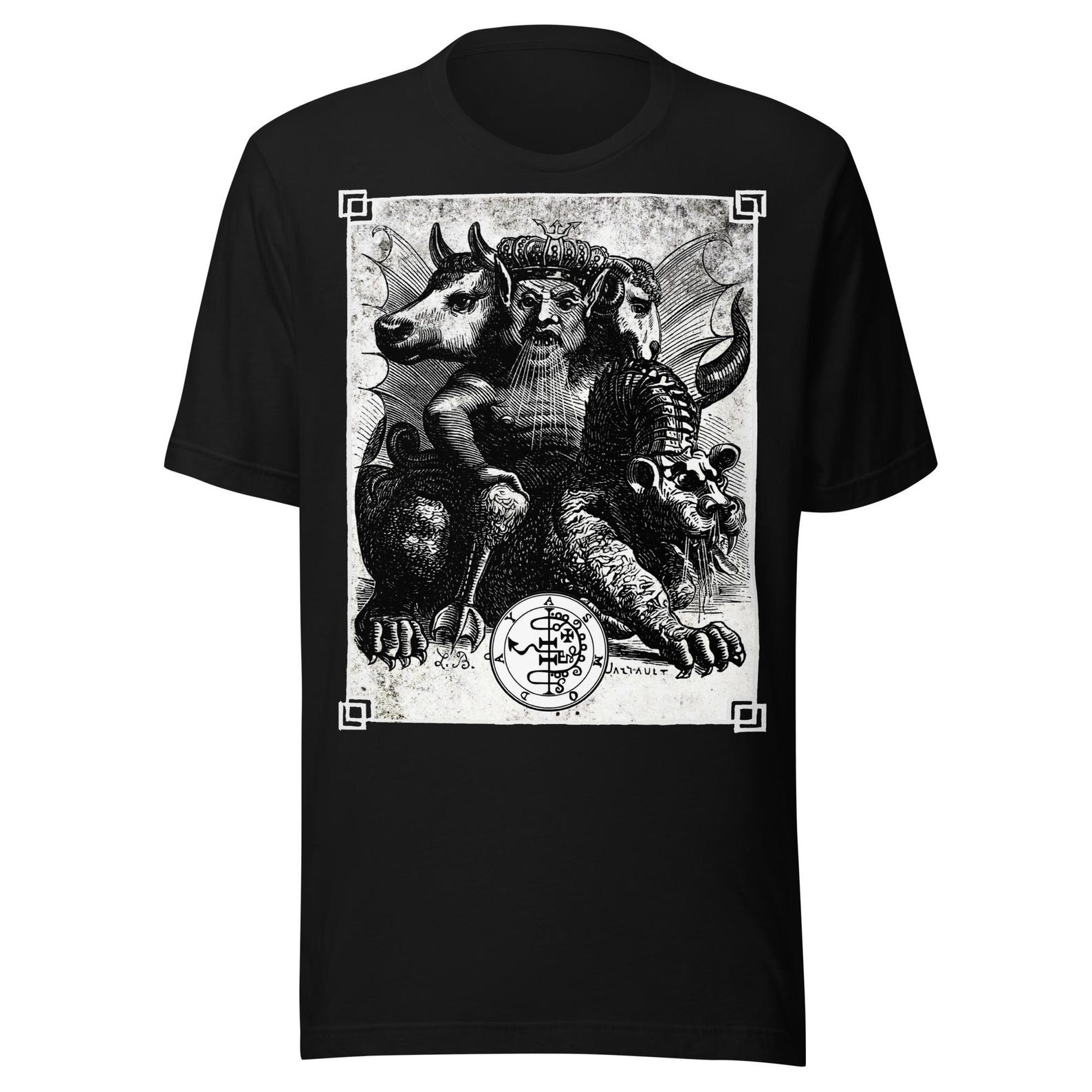 Asmoday Goetia Demon Asmodeus Occult Pagan Sigil t-shirt 4XL