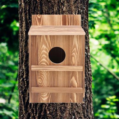 Bird House Wood Birdhouse Wooden Ventilation Decor Easy Assembly Outdoor Box Owl Nesting