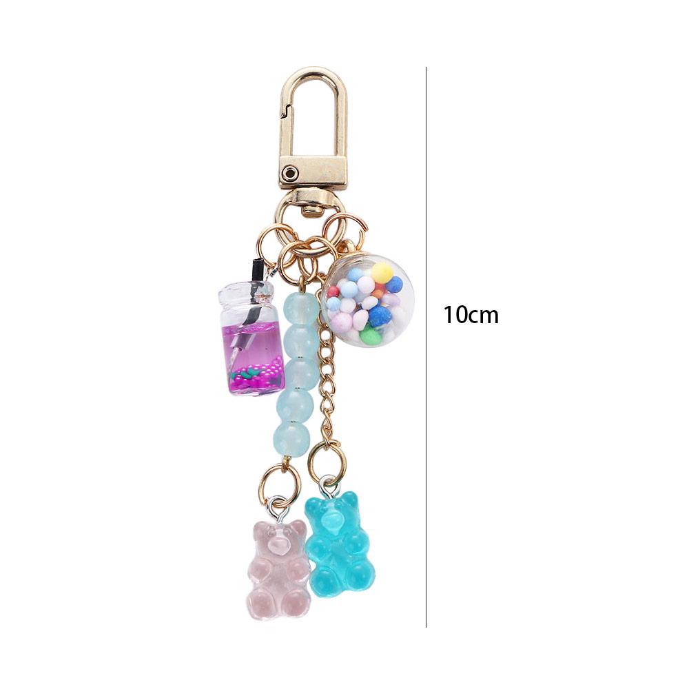 Cute Women Floating Fruit Bag Pendant Candy Key Ring Keyholder Fashion Accessories Bear Key Chain