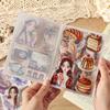 Cute Girl PET Sticker Book - 20pcs Cartoon Character Die-Cut Decals for Journal & Scrapbooking