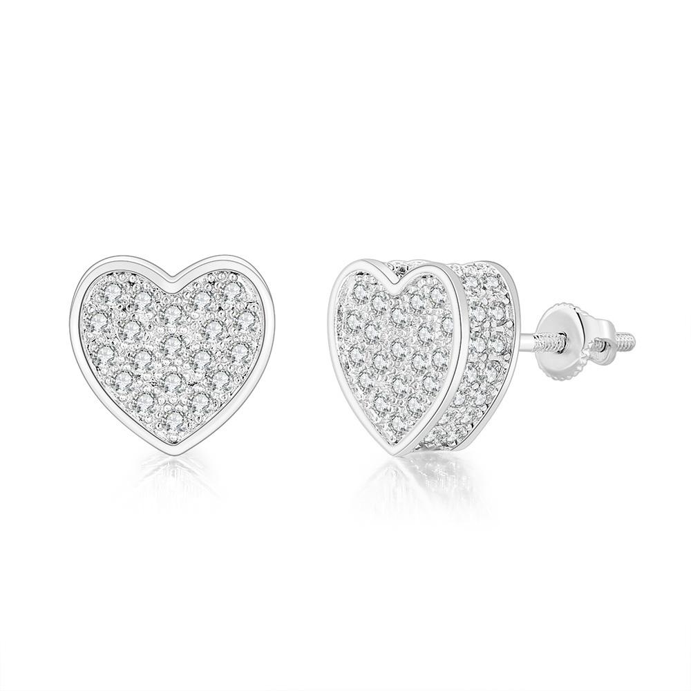 Hiphop Rock Stud Earrings For Women Classic Gold Color Jewelry Crystal Iced Out CZ Piercing Cartilage Ear Accessories Wholesale
