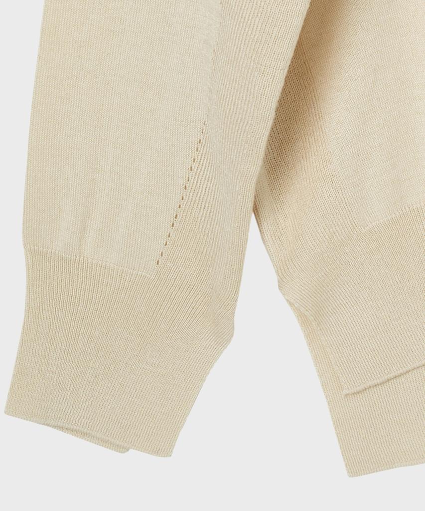 NOIRER Silk Slit Crewneck Knit (Ivory)