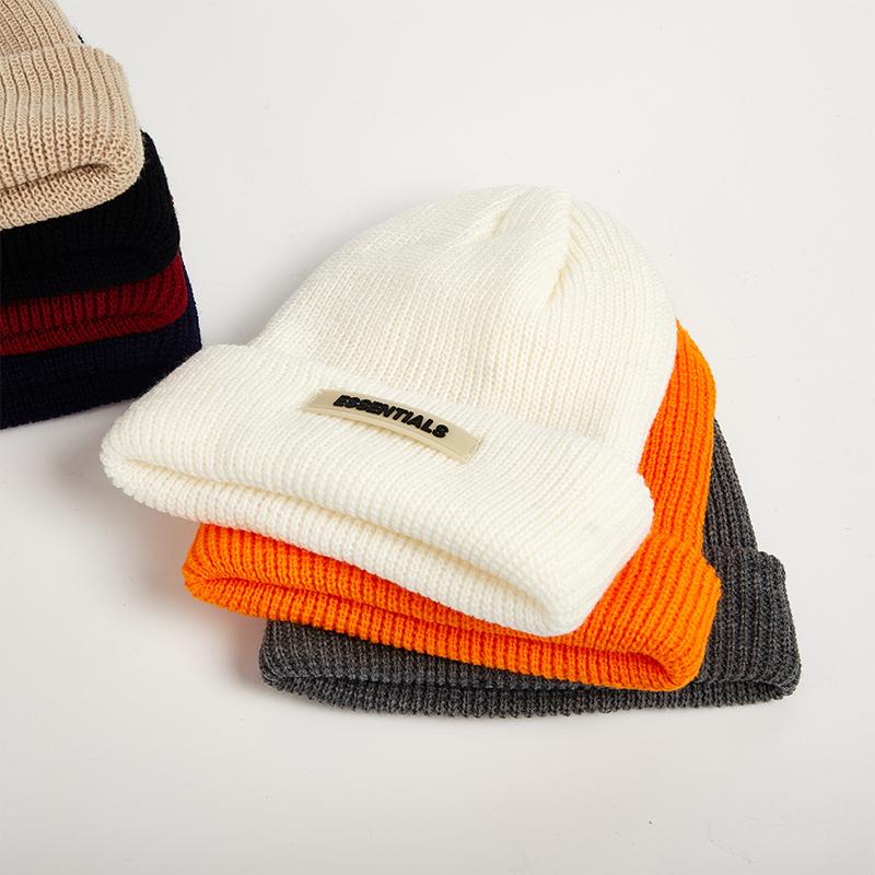 Knitted Hats Women Black Beanie Thick Hat Winter Hats Beanies Skullcap