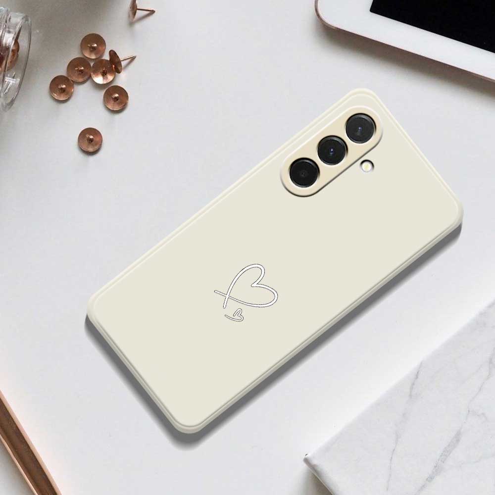 For Samsung Galaxy A36 5G Case White Love Pattern Printing Straight Edge TPU Phone Back Cover