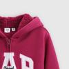 Gap Girls' Faux Lamb Wool Logo Hooded Sweatshirt