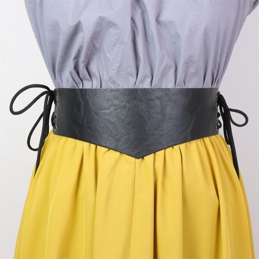 Adjustable Tying Medieval Cosplay Belt Retro Decorative Belt PU Leather Belt  Medieval Costume