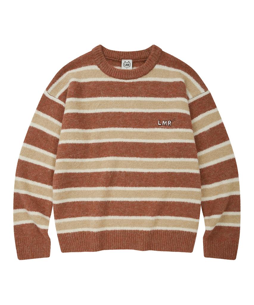 LMR Hairy Stripe Pullover Knit Red