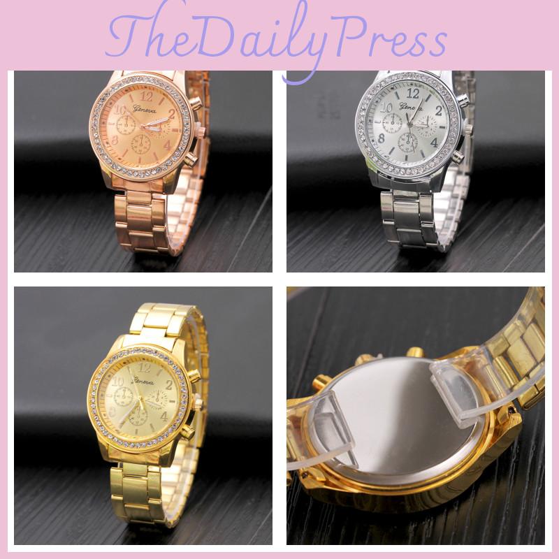 New Cross-border Geneva Diamond Alloy Steel Strap Women's Quartz Watch Ad988 Movement