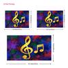 2D Artistic Music Backdrop Golden Notes on Colorful Abstract Paint Background Party Photo Background