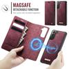 For Samsung Galaxy S21 5G/Galaxy S21 4G Case CASEME C49 Compatible with MagSafe RFID Blocking Detachable Wallet Leather Phone Cover